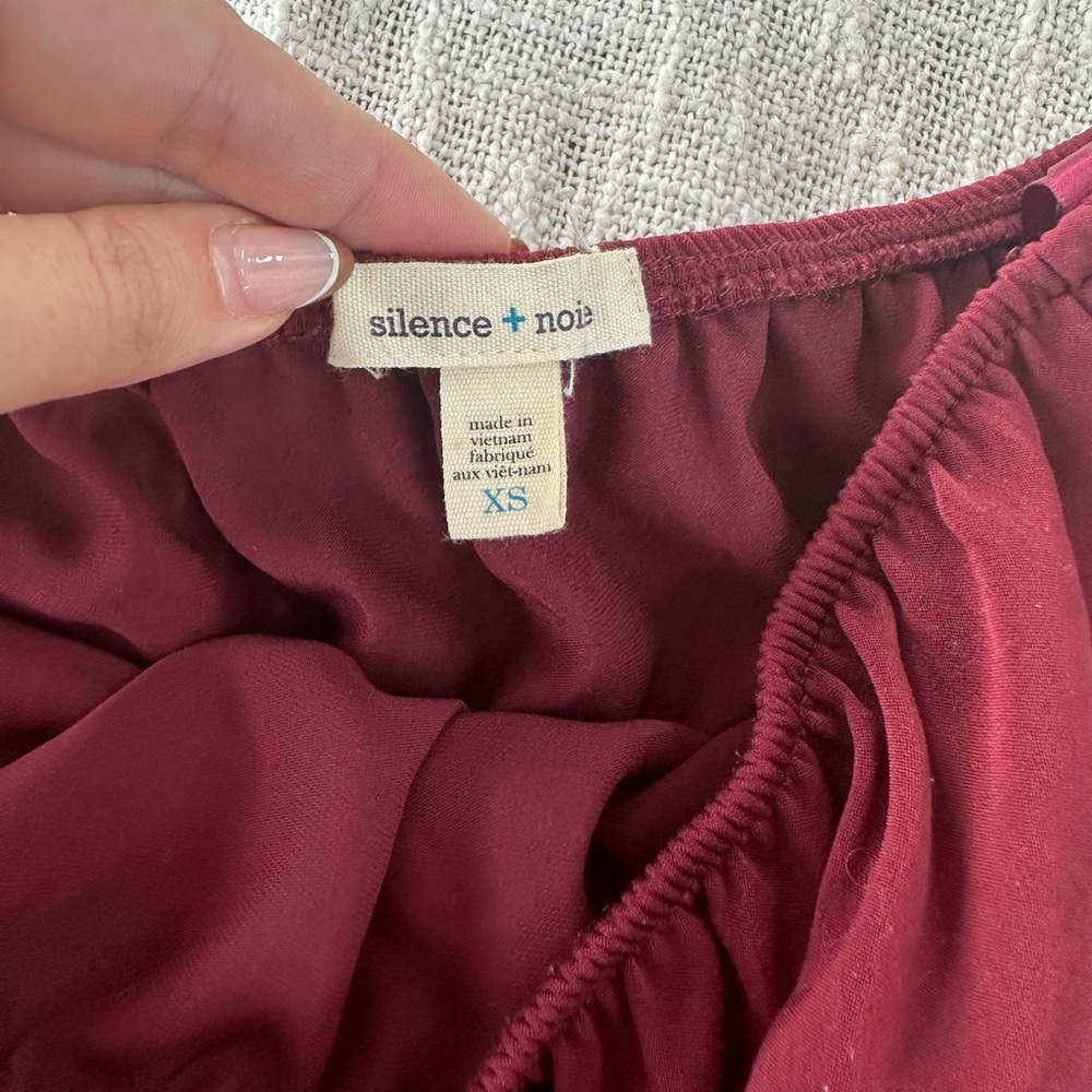 Maroon, ruffled romper - Picture 3 of 3